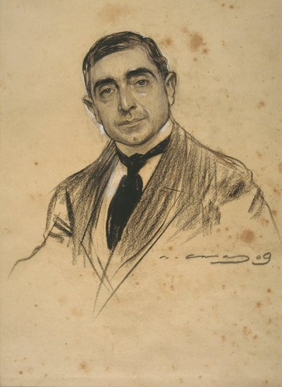Portrait by Ramon Casas by Ramon Casas i Carbo